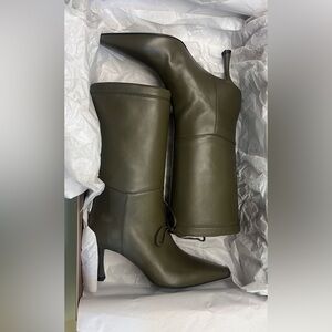 Made in Italy Vittorio Virgili Green Heeled Boots with Sleek Silhouette